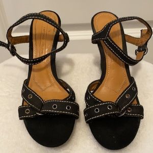 LAST CHANCE!!! Antonio Melani: Black Strap Wedge Heels size 8